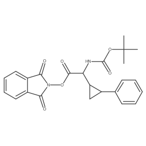1,3-dioxo-2,3-dihydro-1H-isoindol-2-yl 2-{[(tert-butoxy)carbonyl]amino}-2-(2-phenylcyclopropyl)acetate结构式