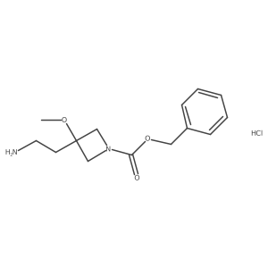 Benzyl 3-(2-aminoethyl)-3-methoxyazetidine-1-carboxylate hydrochloride结构式