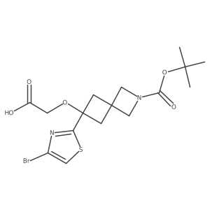 2-{[6-(4-Bromo-1,3-thiazol-2-yl)-2-[(tert-butoxy)carbonyl]-2-azaspiro[3.3]heptan-6-yl]oxy}acetic acid Structure