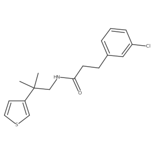 3-(3-chlorophenyl)-N-(2-methyl-2-(thiophen-3-yl)propyl)propanamide Structure