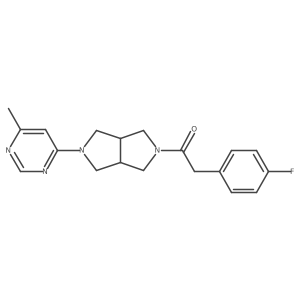 2-(4-Fluorophenyl)-1-[5-(6-methylpyrimidin-4-yl)-octahydropyrrolo[3,4-c]pyrrol-2-yl]ethan-1-one结构式