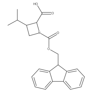 1-(((9H-Fluoren-9-yl)methoxy)carbonyl)-3-isopropylazetidine-2-carboxylic acid Structure