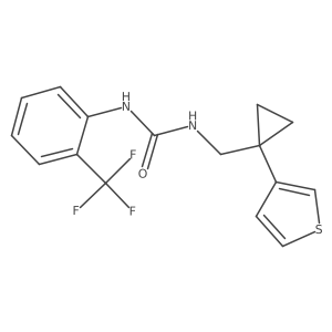 3-{[1-(Thiophen-3-yl)cyclopropyl]methyl}-1-[2-(trifluoromethyl)phenyl]urea结构式
