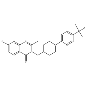 7-Fluoro-2-methyl-3-({1-[5-(trifluoromethyl)pyridin-2-yl]piperidin-4-yl}methyl)-3,4-dihydroquinazolin-4-one结构式