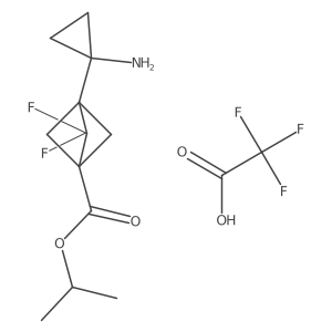 Isopropyl 3-(1-aminocyclopropyl)-2,2-difluorobicyclo[1.1.1]pentane-1-carboxylate 2,2,2-trifluoroacetate Structure