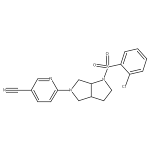 6-[1-(2-Chlorobenzenesulfonyl)-octahydropyrrolo[2,3-c]pyrrol-5-yl]pyridine-3-carbonitrile结构式