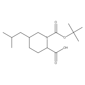 rac-(2R,5R)-1-[(tert-butoxy)carbonyl]-5-(2-methylpropyl)piperidine-2-carboxylic acid结构式