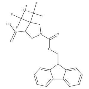 1-{[(9H-fluoren-9-yl)methoxy]carbonyl}-4,4-bis(trifluoromethyl)pyrrolidine-3-carboxylic acid结构式