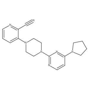 3-{4-[4-(Pyrrolidin-1-yl)pyrimidin-2-yl]piperazin-1-yl}pyridine-2-carbonitrile结构式