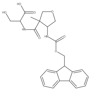(2S)-2-{[4-({[(9H-fluoren-9-yl)methoxy]carbonyl}amino)-3-methyloxolan-3-yl]formamido}-3-hydroxypropanoic acid Structure
