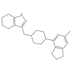 3-[(4-{2-methyl-5H,6H,7H-cyclopenta[d]pyrimidin-4-yl}piperazin-1-yl)methyl]-4,5,6,7-tetrahydro-1H-indazole Structure