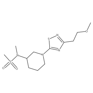 N-{1-[3-(2-methoxyethyl)-1,2,4-thiadiazol-5-yl]piperidin-3-yl}-N-methylmethanesulfonamide Structure