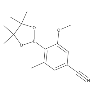3-Methoxy-5-methyl-4-(4,4,5,5-tetramethyl-1,3,2-dioxaborolan-2-yl)benzonitrile Structure
