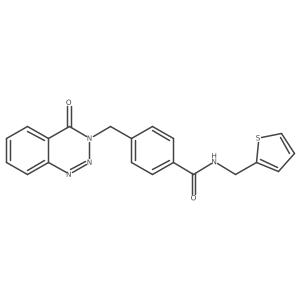 4-[(4-oxo-3,4-dihydro-1,2,3-benzotriazin-3-yl)methyl]-N-[(thiophen-2-yl)methyl]benzamide结构式