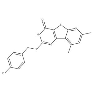 2-[(4-Chlorobenzyl)sulfanyl]-7,9-dimethylpyrido[3',2':4,5]thieno[3,2-d]pyrimidin-4-ol Structure