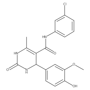 N-(3-chlorophenyl)-4-(4-hydroxy-3-methoxyphenyl)-6-methyl-2-oxo-1,2,3,4-tetrahydropyrimidine-5-carboxamide Structure