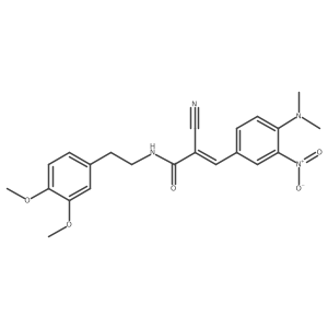 (Z)-2-Cyano-N-[2-(3,4-dimethoxyphenyl)ethyl]-3-[4-(dimethylamino)-3-nitrophenyl]prop-2-enamide结构式