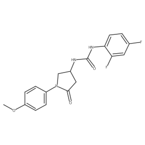 1-(2,4-Difluorophenyl)-3-[1-(4-methoxyphenyl)-5-oxopyrrolidin-3-yl]urea结构式