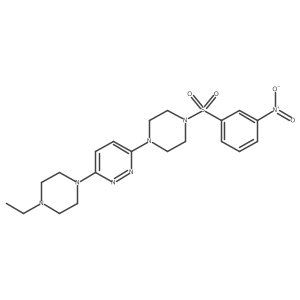 3-(4-Ethylpiperazin-1-yl)-6-(4-((3-nitrophenyl)sulfonyl)piperazin-1-yl)pyridazine Structure