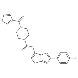 2-(6-(4-Fluorophenyl)imidazo[2,1-b]thiazol-3-yl)-1-(4-(furan-3-carbonyl)piperazin-1-yl)ethanone Structure