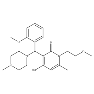 4-hydroxy-1-(2-methoxyethyl)-3-((2-methoxyphenyl)(4-methylpiperazin-1-yl)methyl)-6-methylpyridin-2(1H)-one结构式