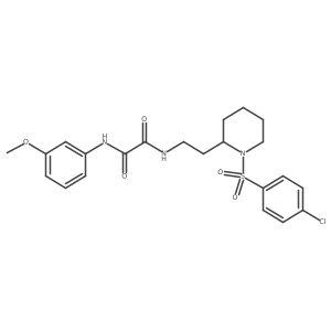 N1-(2-(1-((4-chlorophenyl)sulfonyl)piperidin-2-yl)ethyl)-N2-(3-methoxyphenyl)oxalamide结构式