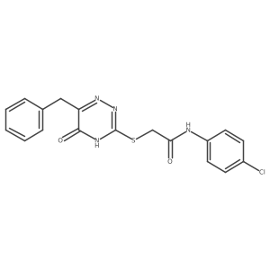 2-[(6-benzyl-5-oxo-4,5-dihydro-1,2,4-triazin-3-yl)sulfanyl]-N-(4-chlorophenyl)acetamide结构式