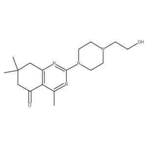 2-[4-(2-hydroxyethyl)piperazin-1-yl]-4,7,7-trimethyl-7,8-dihydroquinazolin-5(6H)-one Structure