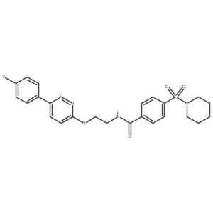 N-(2-((6-(4-fluorophenyl)pyridazin-3-yl)oxy)ethyl)-4-(piperidin-1-ylsulfonyl)benzamide结构式