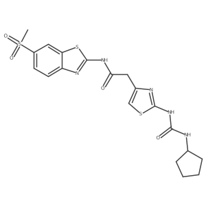 2-(2-(3-cyclopentylureido)thiazol-4-yl)-N-(6-(methylsulfonyl)benzo[d]thiazol-2-yl)acetamide Structure
