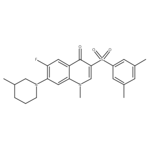 3-((3,5-dimethylphenyl)sulfonyl)-6-fluoro-1-methyl-7-(3-methylpiperidin-1-yl)quinolin-4(1H)-one Structure