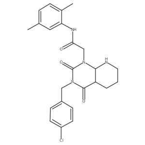 2-[3-[(4-chlorophenyl)methyl]-2,4-dioxo-4a,5,6,7,8,8a-hexahydropyrido[2,3-d]pyrimidin-1-yl]-N-(2,5-dimethylphenyl)acetamide结构式