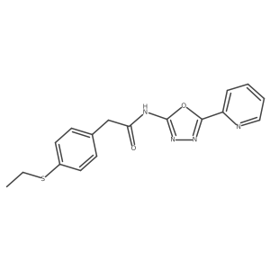 2-(4-(ethylthio)phenyl)-N-(5-(pyridin-2-yl)-1,3,4-oxadiazol-2-yl)acetamide结构式