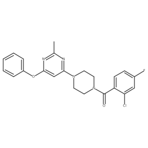 (2-Chloro-4-fluorophenyl)(4-(2-methyl-6-phenoxypyrimidin-4-yl)piperazin-1-yl)methanone结构式
