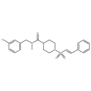 N-[(3-chlorophenyl)methyl]-N-methyl-1-[(E)-2-phenylethenyl]sulfonylpiperidine-4-carboxamide结构式