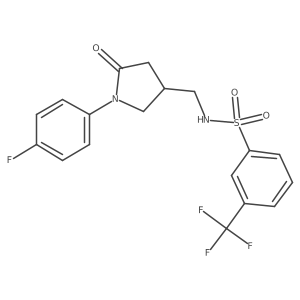 N-((1-(4-fluorophenyl)-5-oxopyrrolidin-3-yl)methyl)-3-(trifluoromethyl)benzenesulfonamide Structure