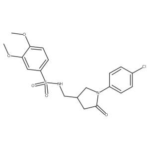 N-{[1-(4-chlorophenyl)-5-oxopyrrolidin-3-yl]methyl}-3,4-dimethoxybenzene-1-sulfonamide Structure