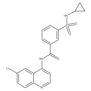 O=C(Nc1ccnc2ccc(Cl)cc12)c1cccc(S(=O)(=O)NC2CC2)c1结构式