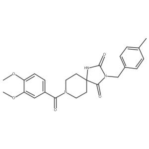 8-(3,4-Dimethoxybenzoyl)-3-(4-methylbenzyl)-1,3,8-triazaspiro[4.5]decane-2,4-dione结构式