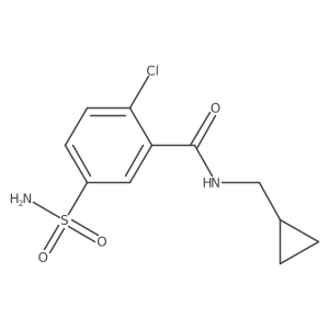 2-chloro-N-(cyclopropylmethyl)-5-sulfamoylbenzamide结构式