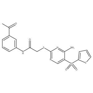 N-(3-acetylphenyl)-2-{[4-amino-5-(thiophene-2-sulfonyl)pyrimidin-2-yl]sulfanyl}acetamide Structure