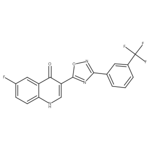6-fluoro-3-(3-(3-(trifluoromethyl)phenyl)-1,2,4-oxadiazol-5-yl)quinolin-4(1H)-one Structure