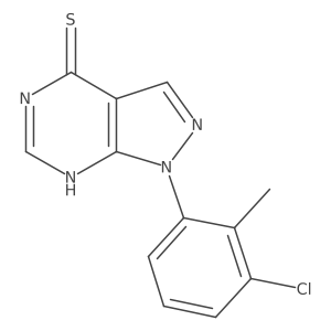1-(3-Chloro-2-methylphenyl)-1H-pyrazolo[3,4-d]pyrimidine-4-thiol结构式