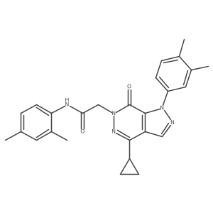 2-(4-cyclopropyl-1-(3,4-dimethylphenyl)-7-oxo-1H-pyrazolo[3,4-d]pyridazin-6(7H)-yl)-N-(2,4-dimethylphenyl)acetamide结构式