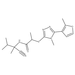 N-(1-cyano-1,2-dimethylpropyl)-2-{[4-methyl-5-(2-methylfuran-3-yl)-4H-1,2,4-triazol-3-yl]sulfanyl}propanamide结构式