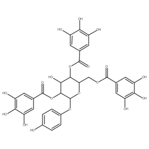[(2R,3S,4S,5R,6S)-4-hydroxy-6-(4-hydroxyphenoxy)-3,5-bis[(3,4,5-trihydroxybenzoyl)oxy]tetrahydropyran-2-yl]methyl 3,4,5-trihydroxybenzoate结构式