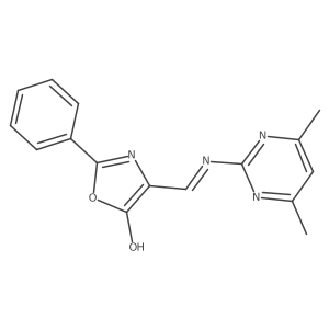 4-{[(4,6-dimethyl-2-pyrimidinyl)amino]methylene}-2-phenyl-1,3-oxazol-5(4H)-one Structure