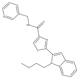 2-(1-(2-methoxyethyl)-1H-indol-2-yl)-N-(pyridin-3-ylmethyl)thiazole-4-carboxamide结构式