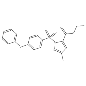 Ethyl 3-methyl-1-(4-phenoxybenzenesulfonyl)-1H-pyrazole-5-carboxylate结构式
