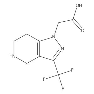 [3-(trifluoromethyl)-4,5,6,7-tetrahydro-1H-pyrazolo[4,3-c]pyridin-1-yl]acetic acid结构式
